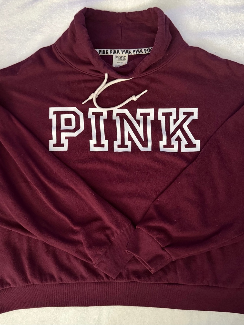 Women Pink by Victoria's Secret Burgundy Cowl Neck Sweatshirt Size Large